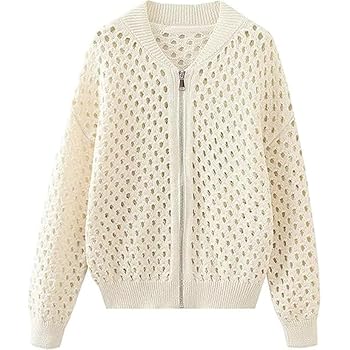 Crochet Zip Up Cardigan 【M】 Crochet Zip Cardigan – Gorsuch